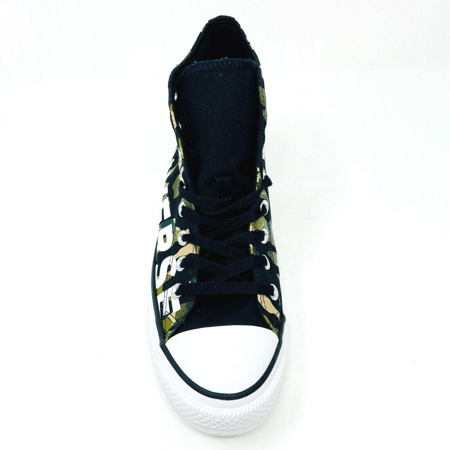 Converse Chuck Taylor All Star Hi Black Green Camo Print Womens Sneakers 166232F