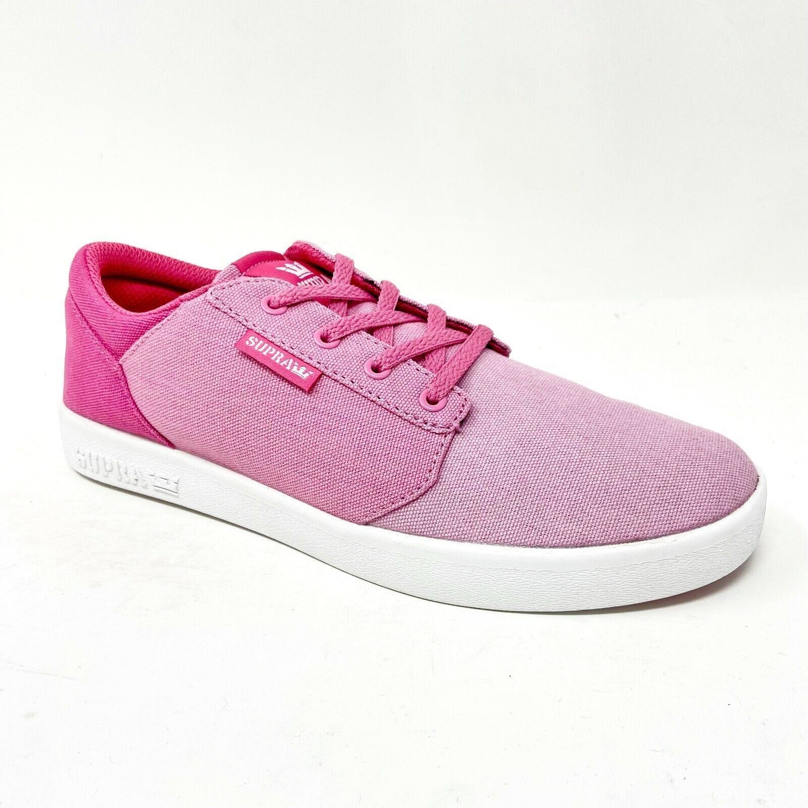 Supra York Low Pink Fade White Mens Size 5 Skateboard Sneakers 58228 693
