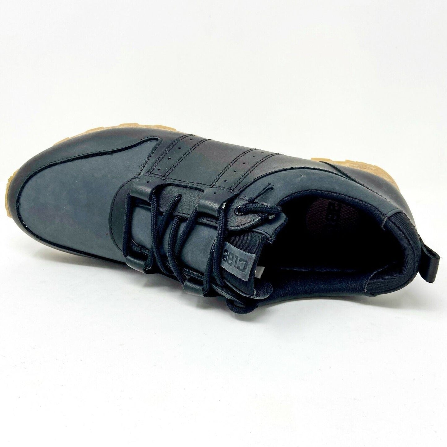 Clae Mills Black Leather Mens Casual Sneakers