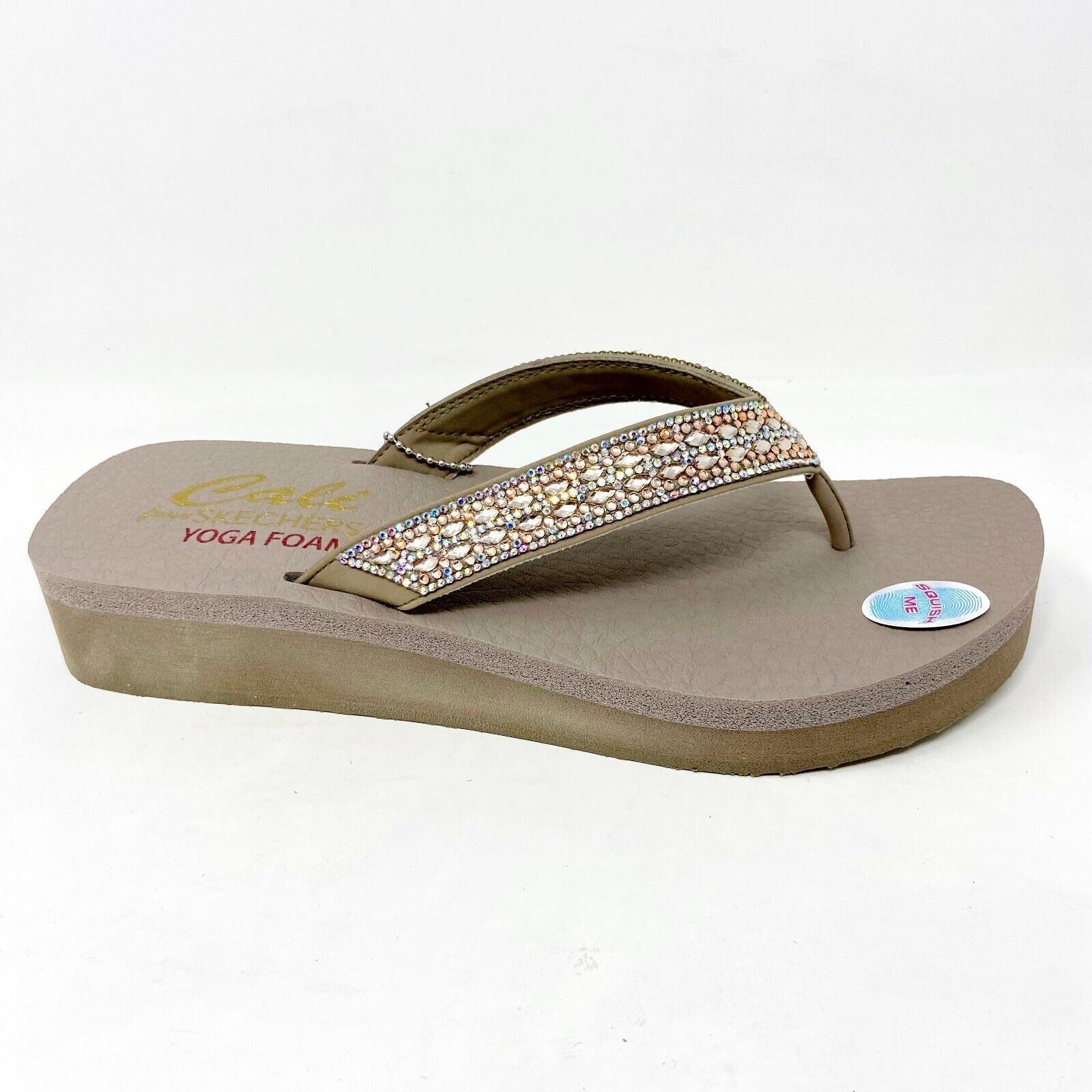Skechers Vinyasa Glory Day Taupe Womens Flip Flop Comfort Sandals