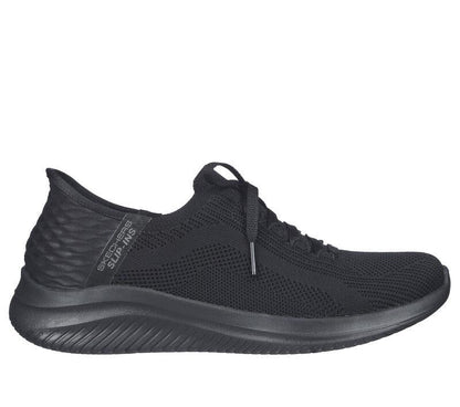 Women's Wide Fit Skechers 149710 Slip-ins Ultra Flex 3.0 Brilliant Trainers - Black