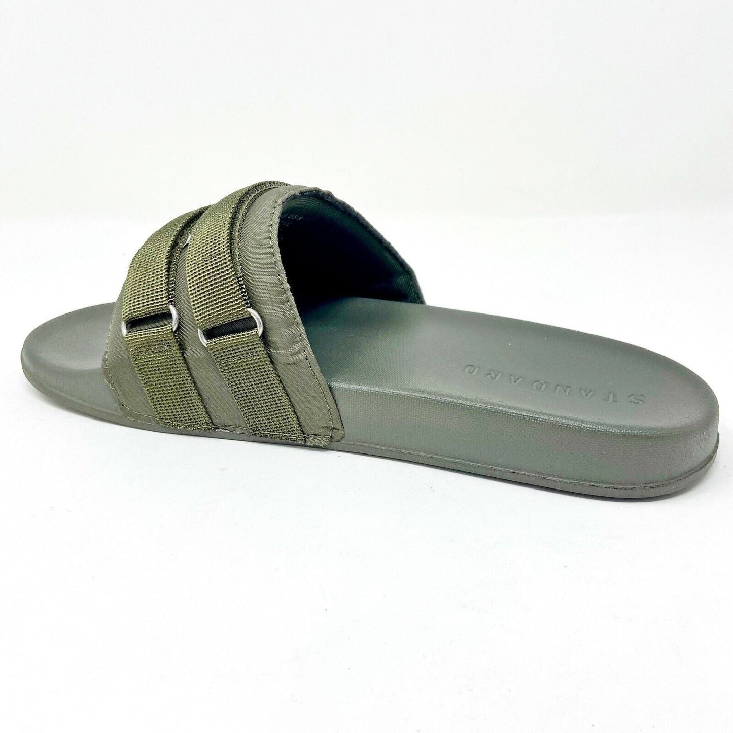STNDRD Standard Los Angeles Monaco Double Strap Olive Womens Slide Sandals