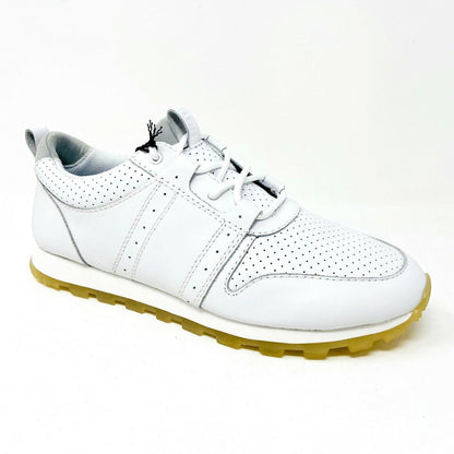 Clae Mills White Tumbled Leather Mens Casual Premium Shoes Sneakers
