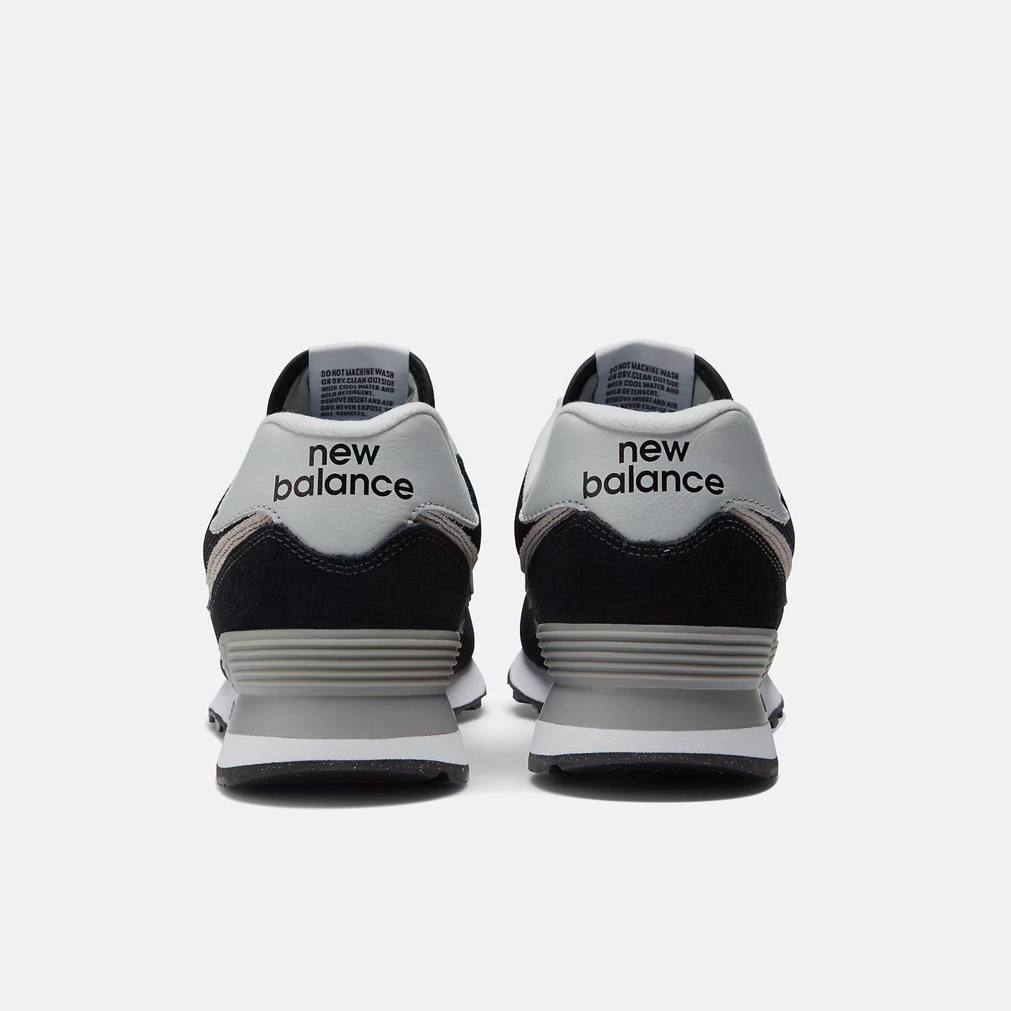 Women's Wide Fit New Balance ML574EVB Walking/Running Trainers - Exclusive - Black/White ENCAP