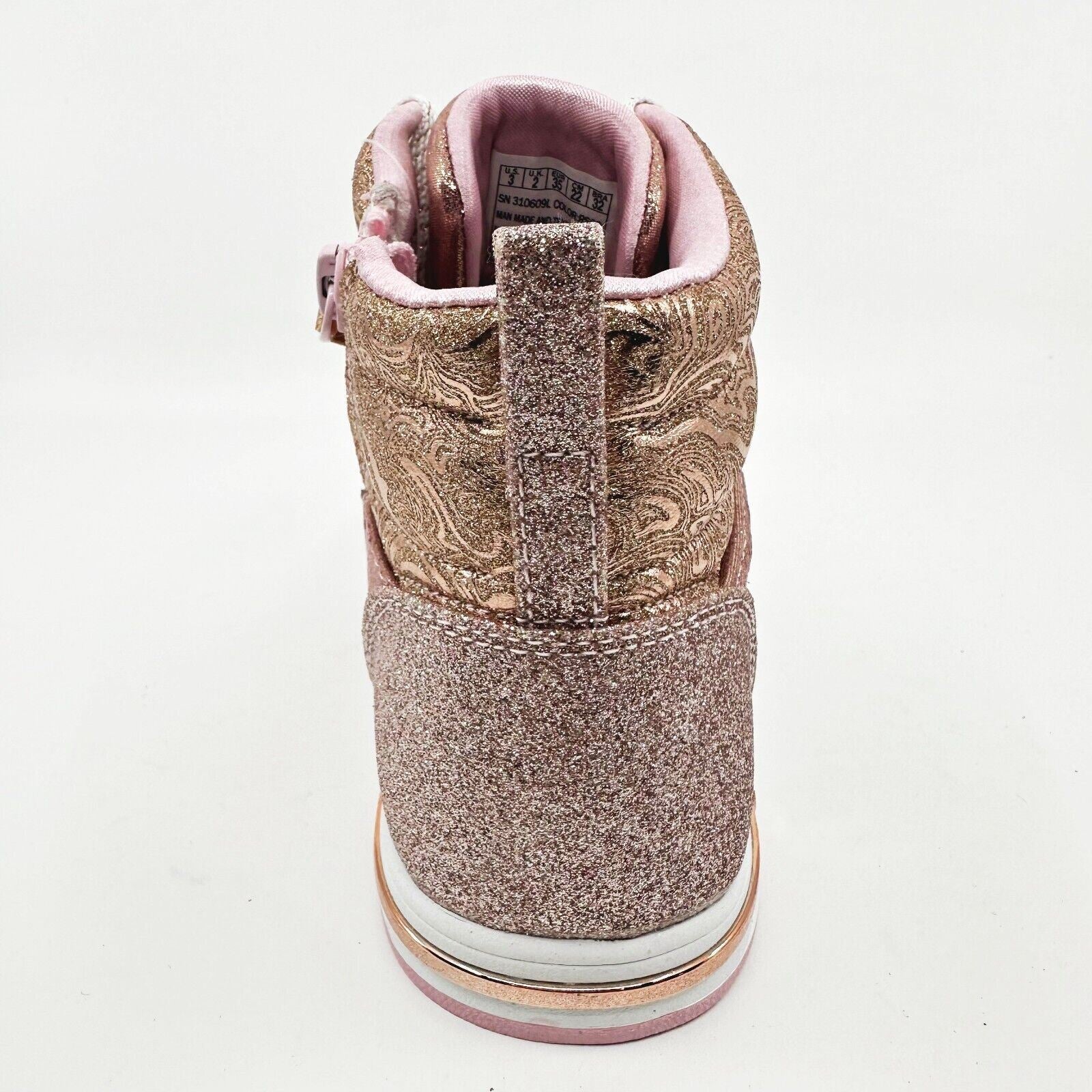 Skechers Shoutouts Starry Alighned Rose Gold Kids Girls Size 3 Sneakers