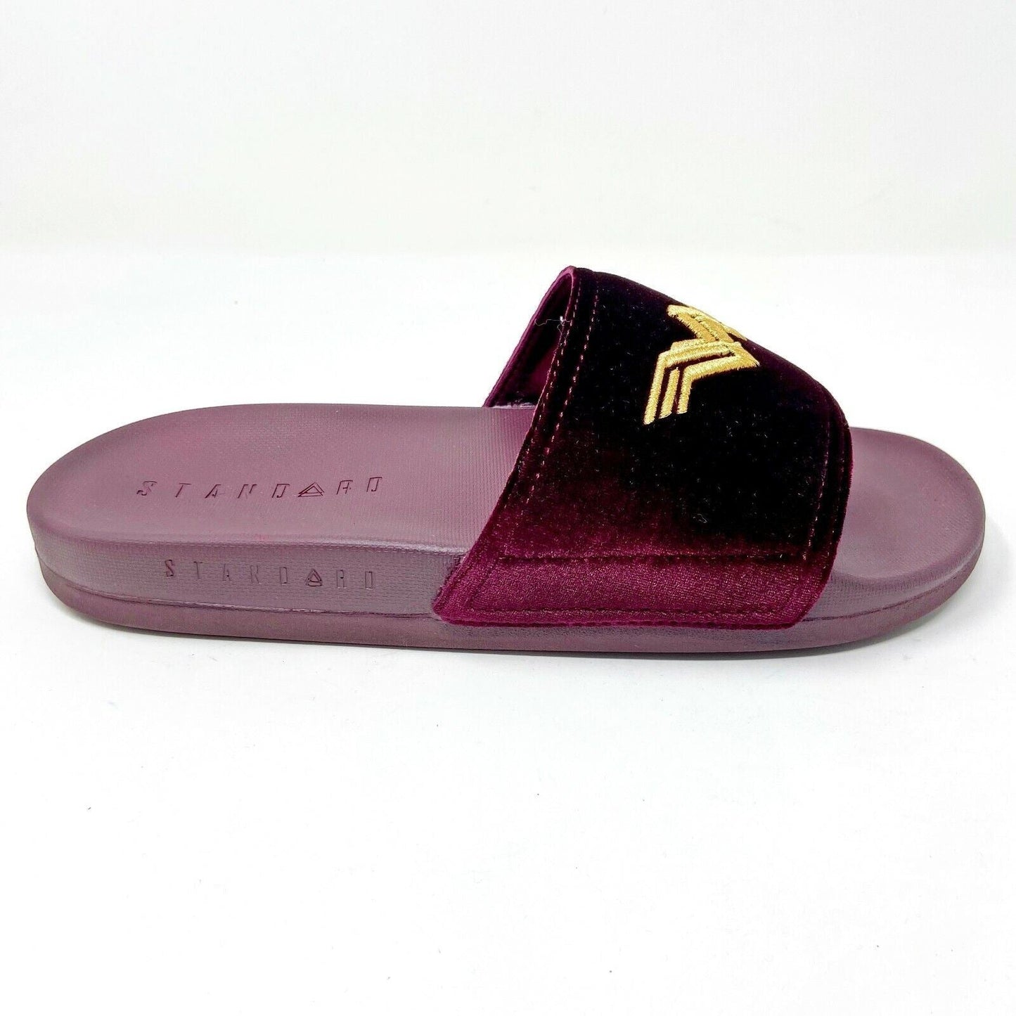 STNDRD Standard Monaco DC Comics x Wonder Woman Size 7 Burgundy Womens Sandal