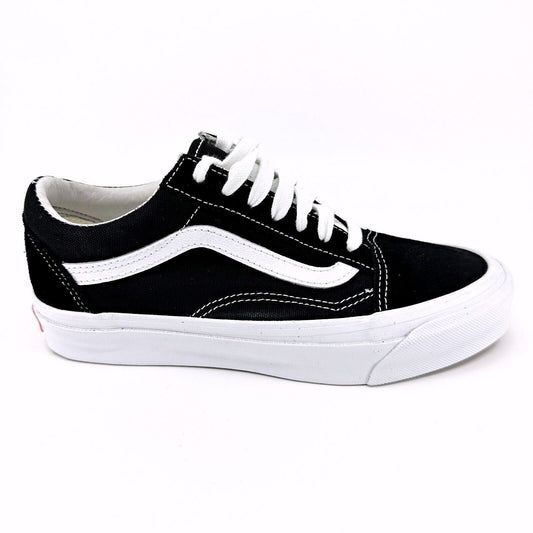 Vans Vault OG Old Skool LX (Suede Canvas) Black True White Womens Sneakers