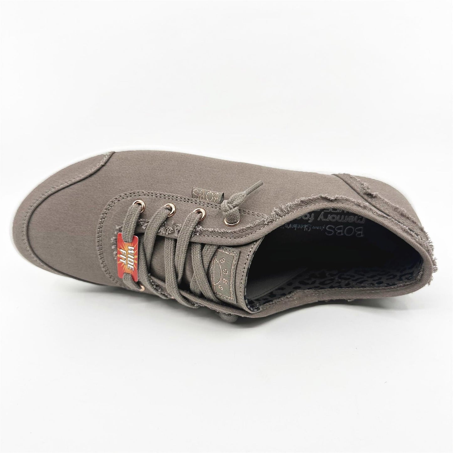 Skechers Bobs B Cute Taupe Womens Wide Slip On Sneakers