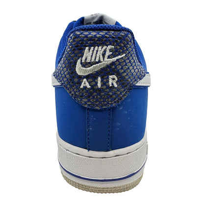 Nike Air Force 1 Game Royal Blue White Mens Athletic Snake Skin Sneaker