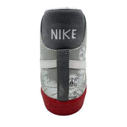 Nike Blazer High Metallic Silver Red Mens Athletic Sneaker