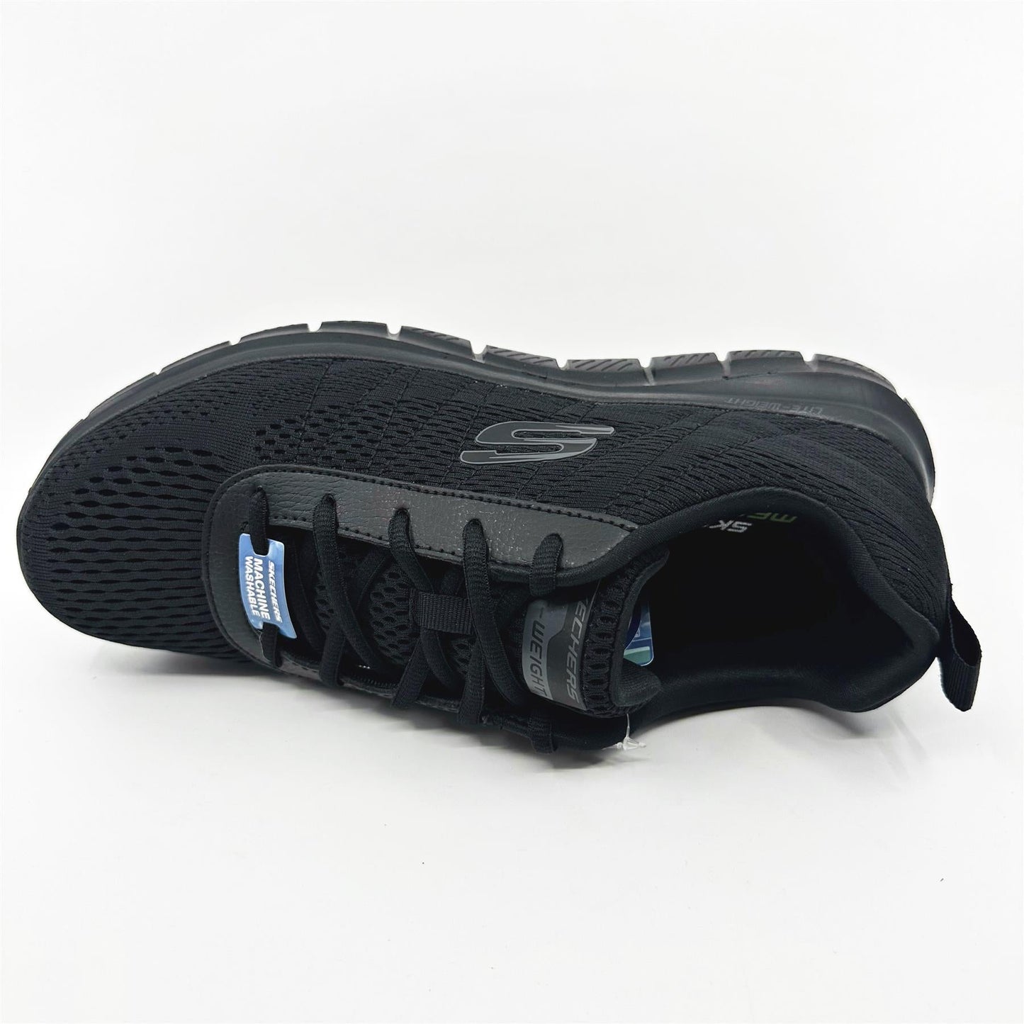 Skechers Track Moulton Black Mens Athletic Sneakers