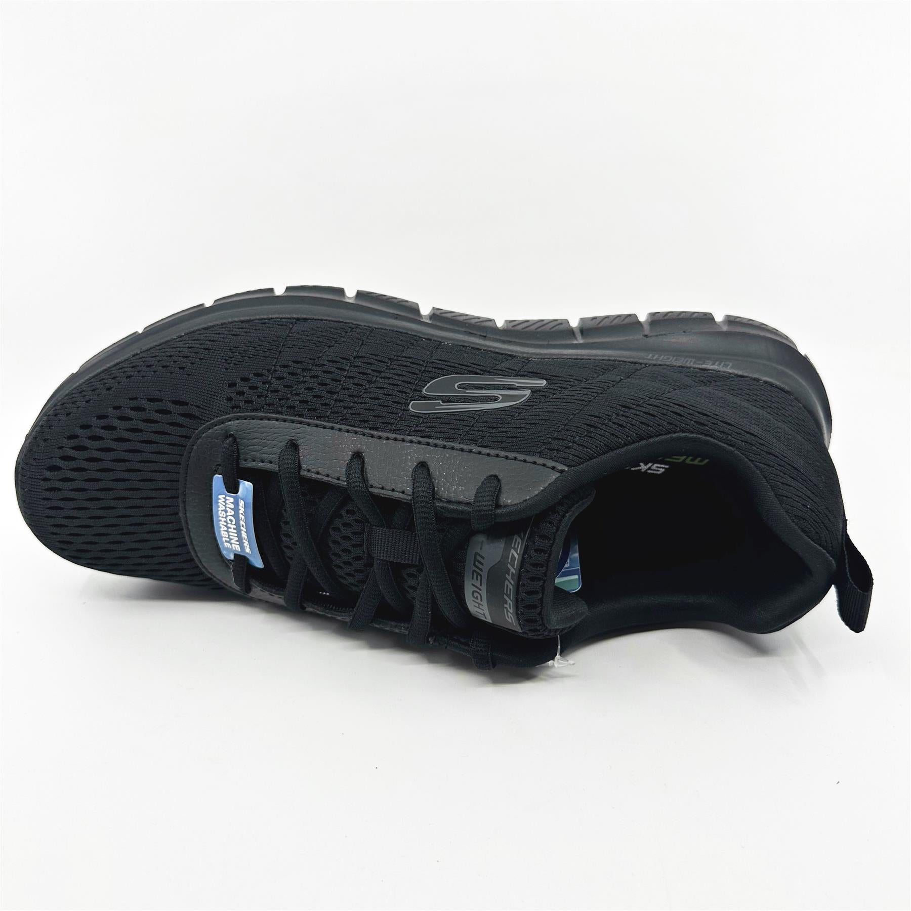 Skechers Track Moulton Black Mens Athletic Sneakers