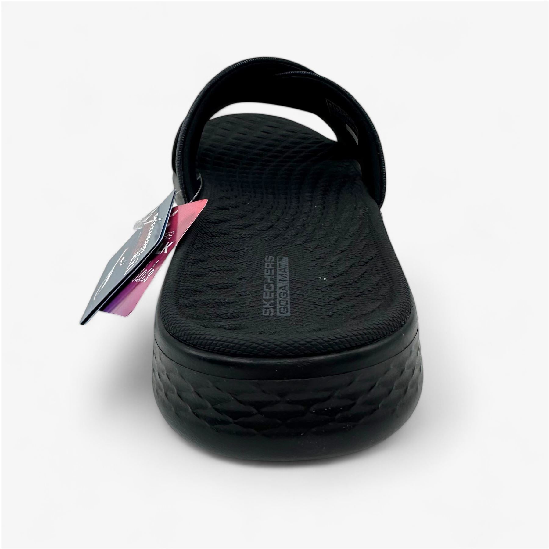 Skechers Go Walk Flex Butterfly Bliss Black Gray Womens Sandal Slip-On