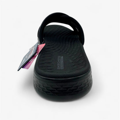Skechers Go Walk Flex Butterfly Bliss Black Gray Womens Sandal Slip-On