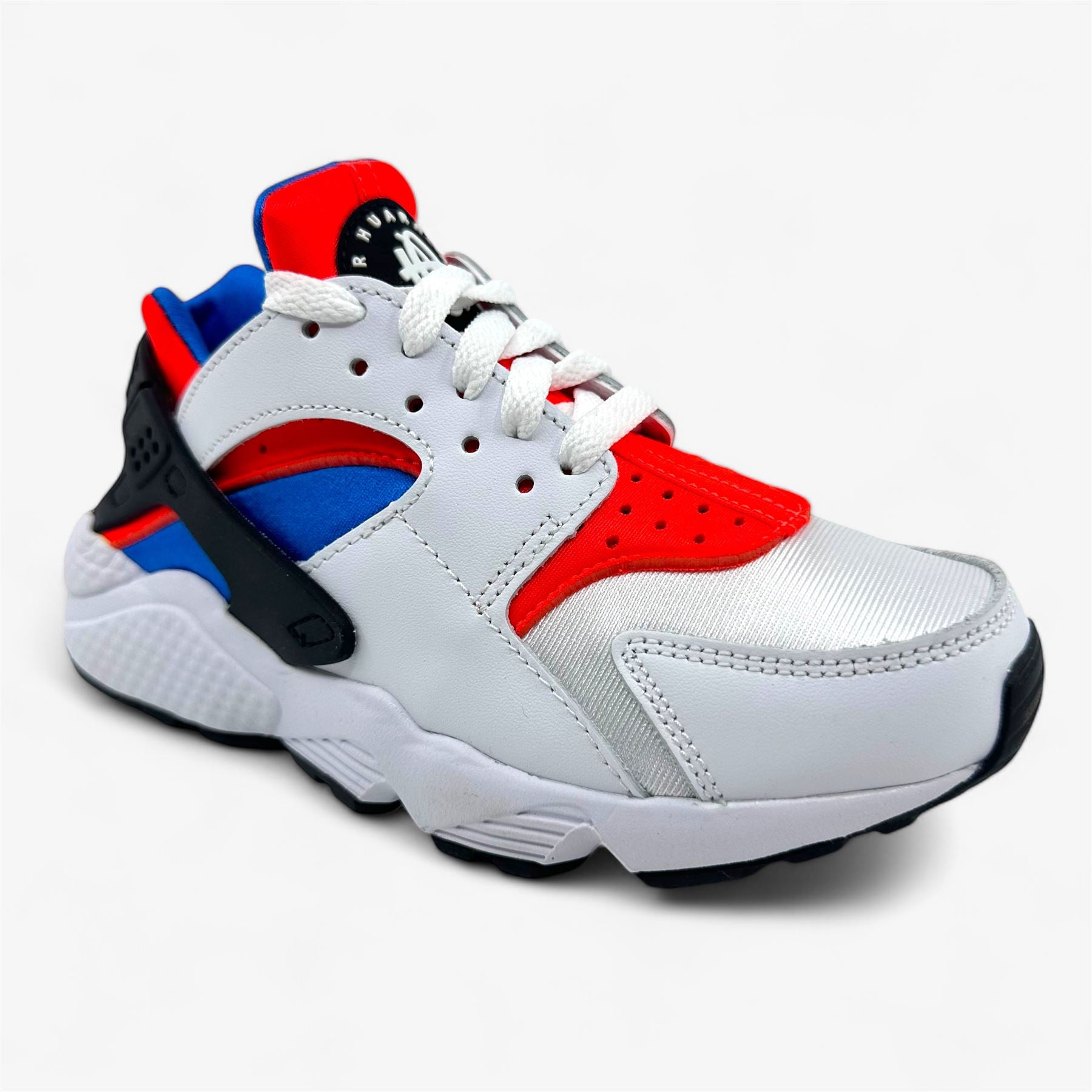 Nike Air Huarache White Black Bright Crimson Womens Size 6 Athletic Sneaker