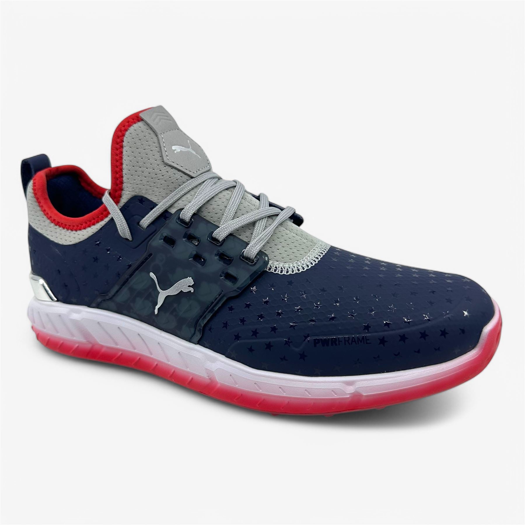 PUMA Articulate Stars Stripes Navy All time Red Mens Size 7.5 Waterproof Golf Shoes