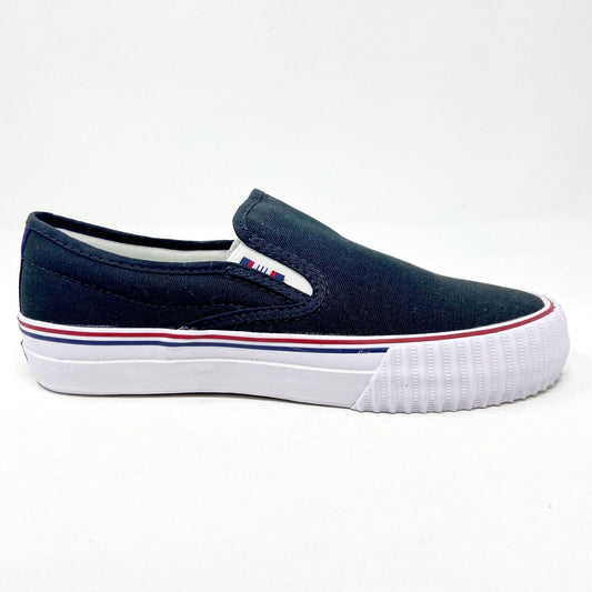 PF Flyers Center Slip On Black White Womens Retro Shoes PM12OS2D