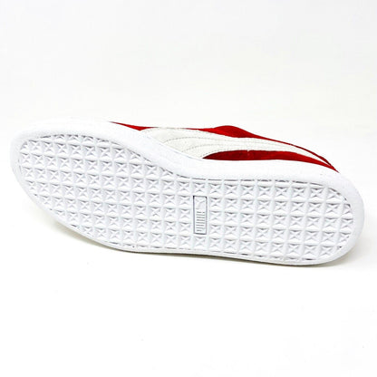 Puma Suede Classic Ribbon Red White Mens Casual Sneakers 181649 01
