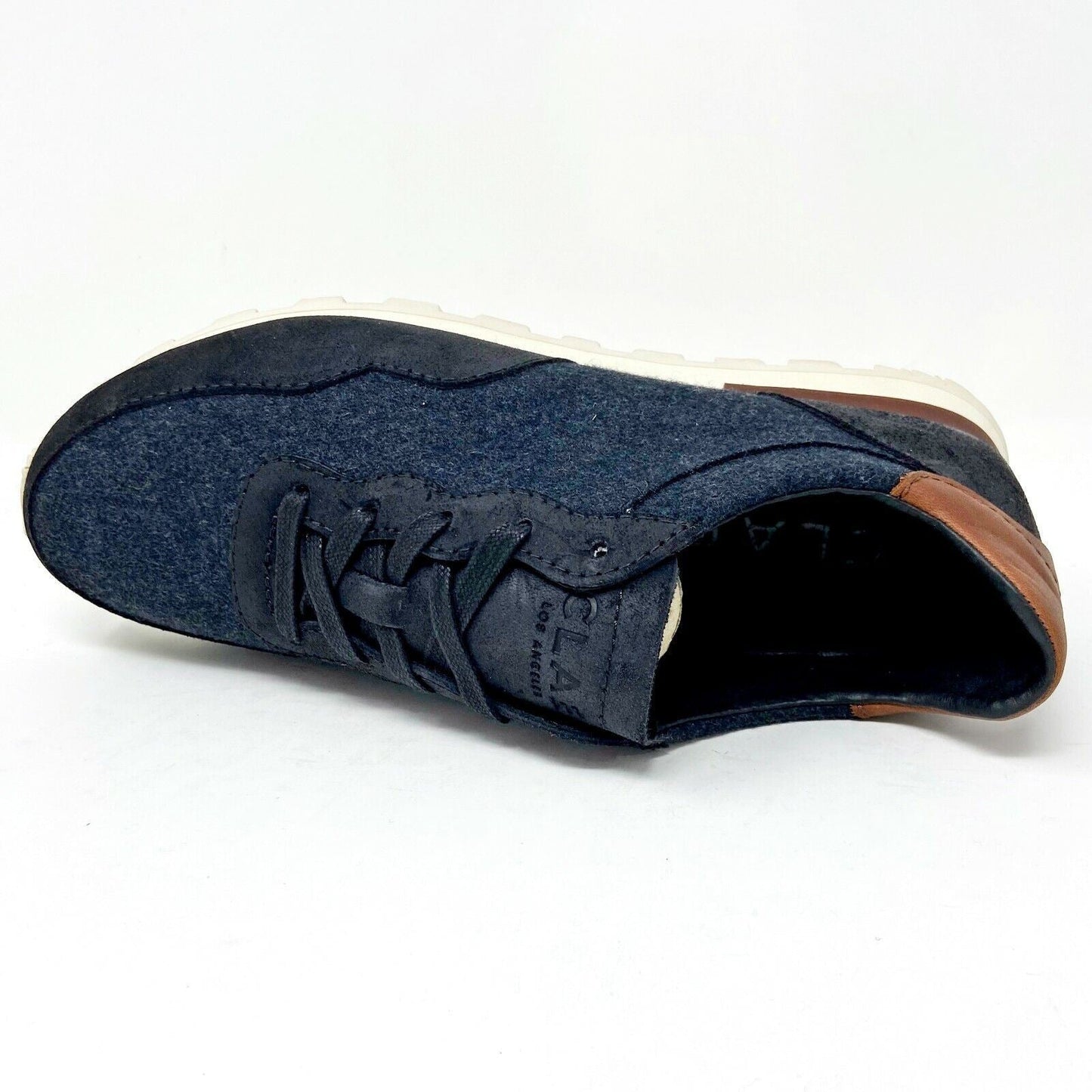 Clae Hoffman Premium Black Wool Cream Mens Size 7 Premium Sneakers