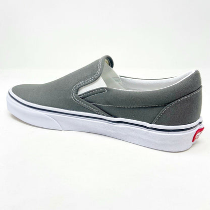 Vans Classic Slip On Charcoal Gray White Womens Casual Shoes