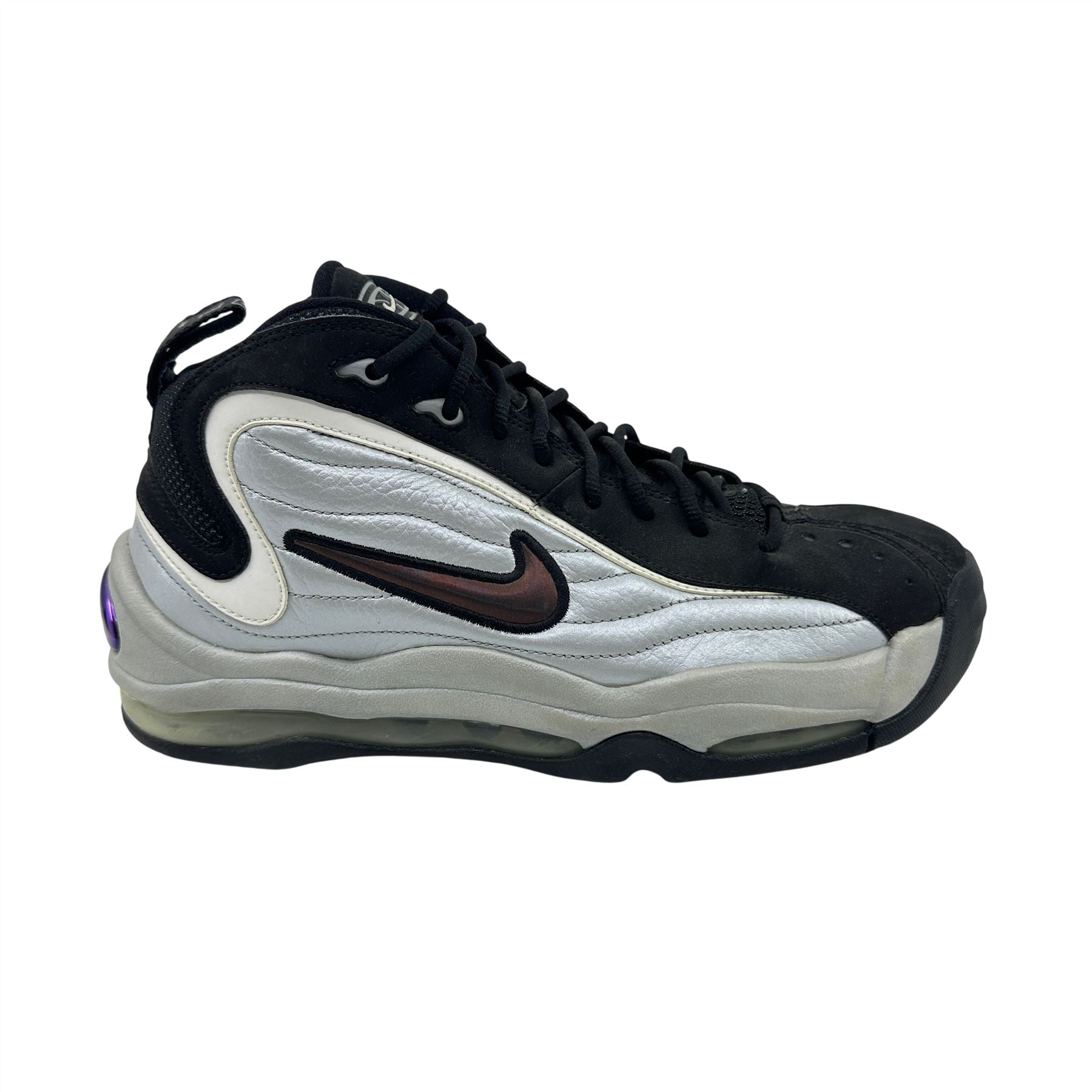 Nike Air Total Max Uptempo Metallic Silver Black White Mens Size 8.5 Sneaker