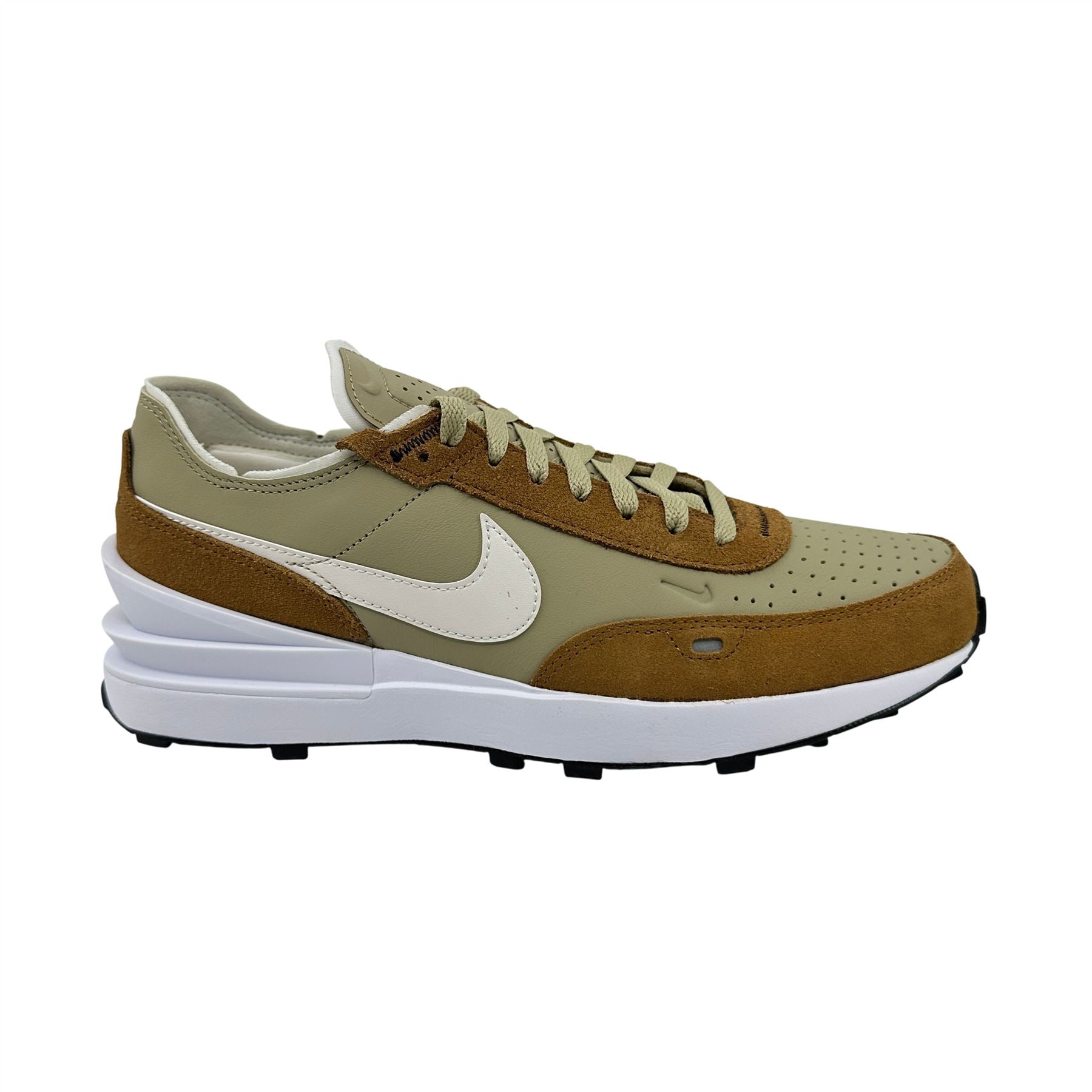 Nike Waffle One Leather Limestone Ale Brown Mens Athletic Sneaker