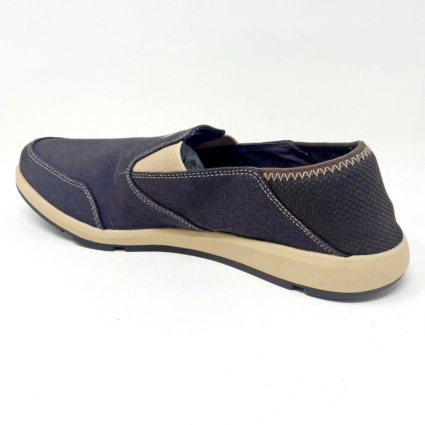 XtraTuf Yellowtail Chocolate Tan Slip Resistant Mens Slip On Canvas Work Shoes