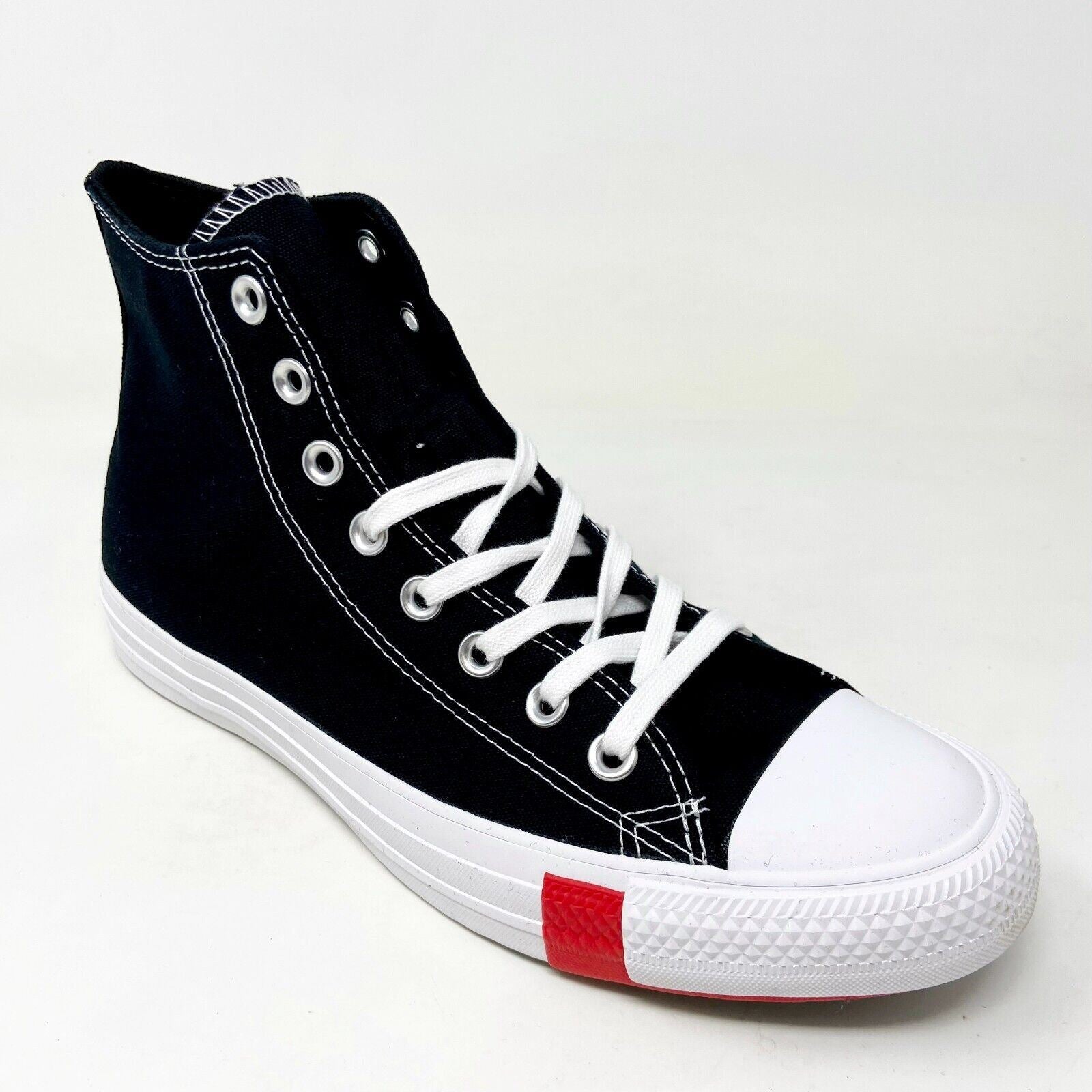 Converse CTAS Hi Logo Play Black University Red Mens Casual Shoes 166734C