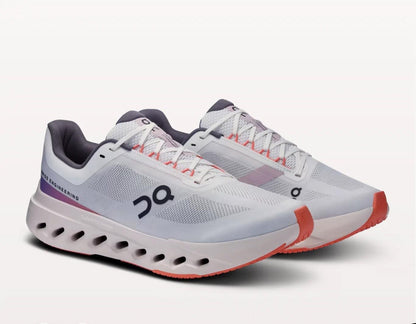 Women's Wide Fit On Cloudsurfer Next Wide Training Shoes - White/Flame