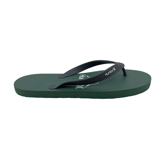 Hurley Logo Green White Mens Sandal Pool Beach Flip Flop