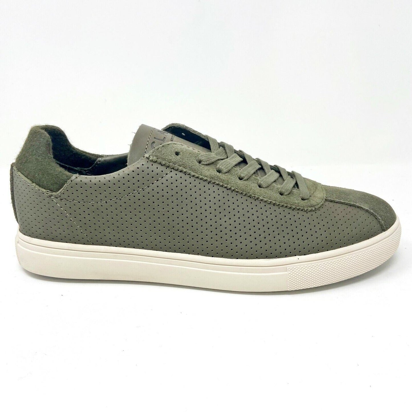 Clae Noah Olive Green Leather Mens Casual Sneakers