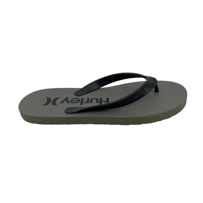 Hurley Logo Gray Black Mens Sandal Pool Beach Flip Flop