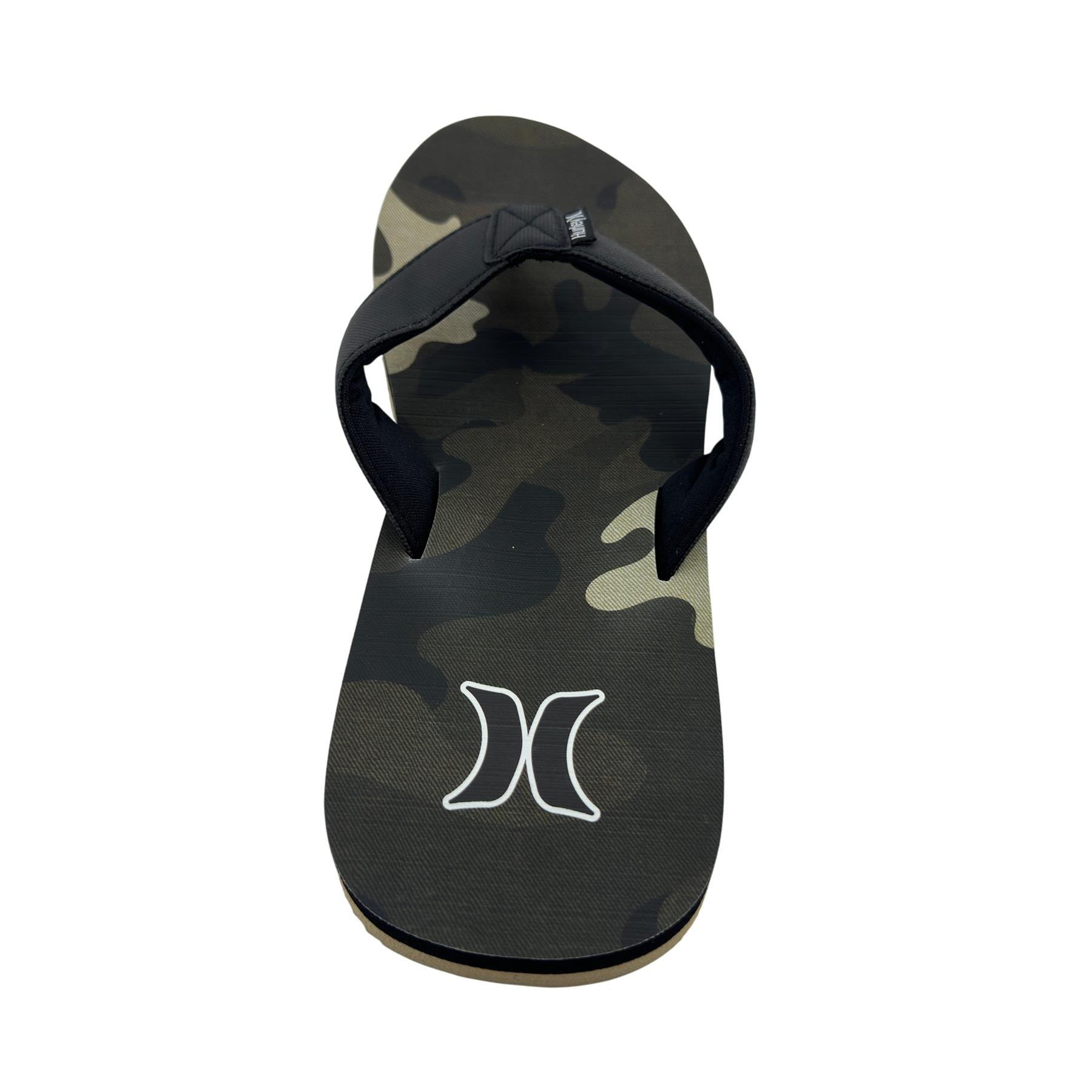 Hurley Logo Olive Camo Black Mens Sandal Pool Beach Flip Flop