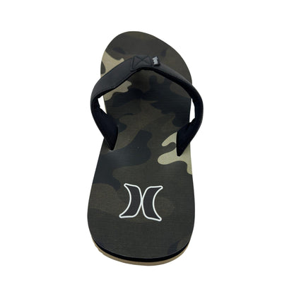 Hurley Logo Olive Camo Black Mens Sandal Pool Beach Flip Flop
