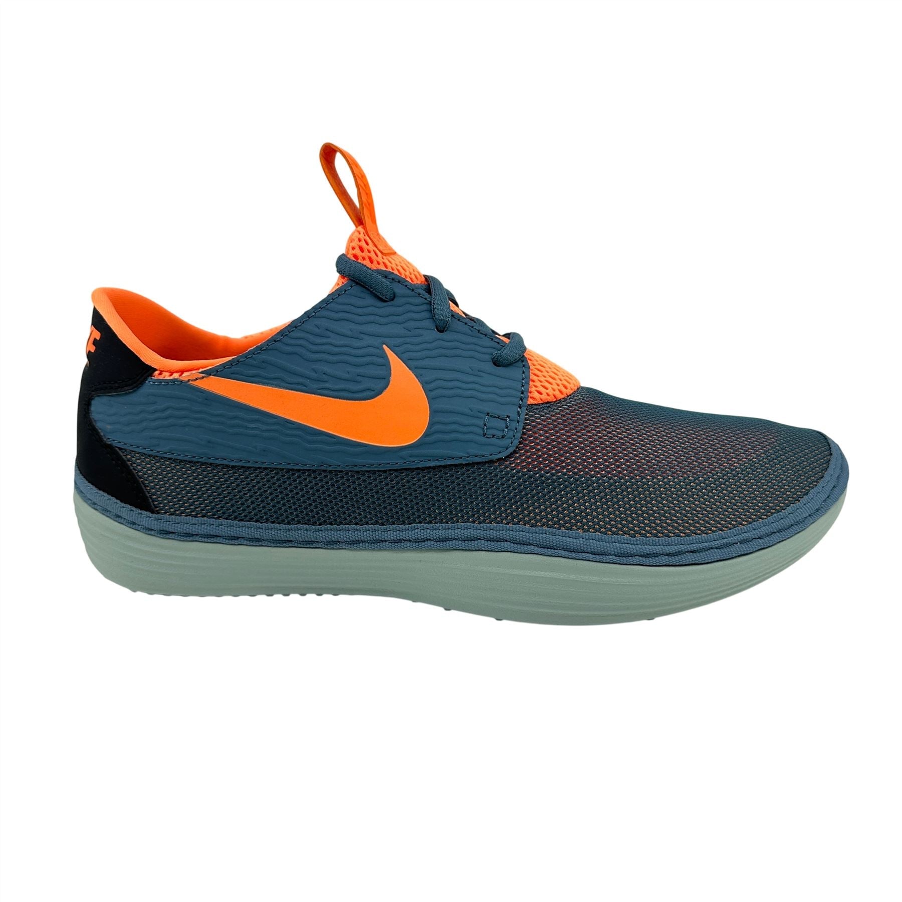 Nike Solarsoft Moccasin Night Fall Atomic Orange Black Mens Athletic Sneaker