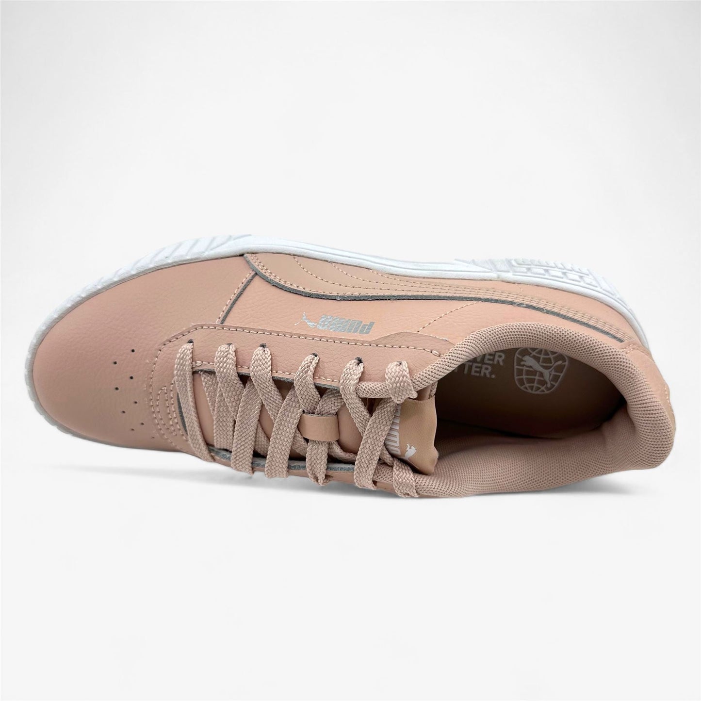 PUMA Carina 2.0 Rose Quartz Silver White Womens Athletic Sneaker