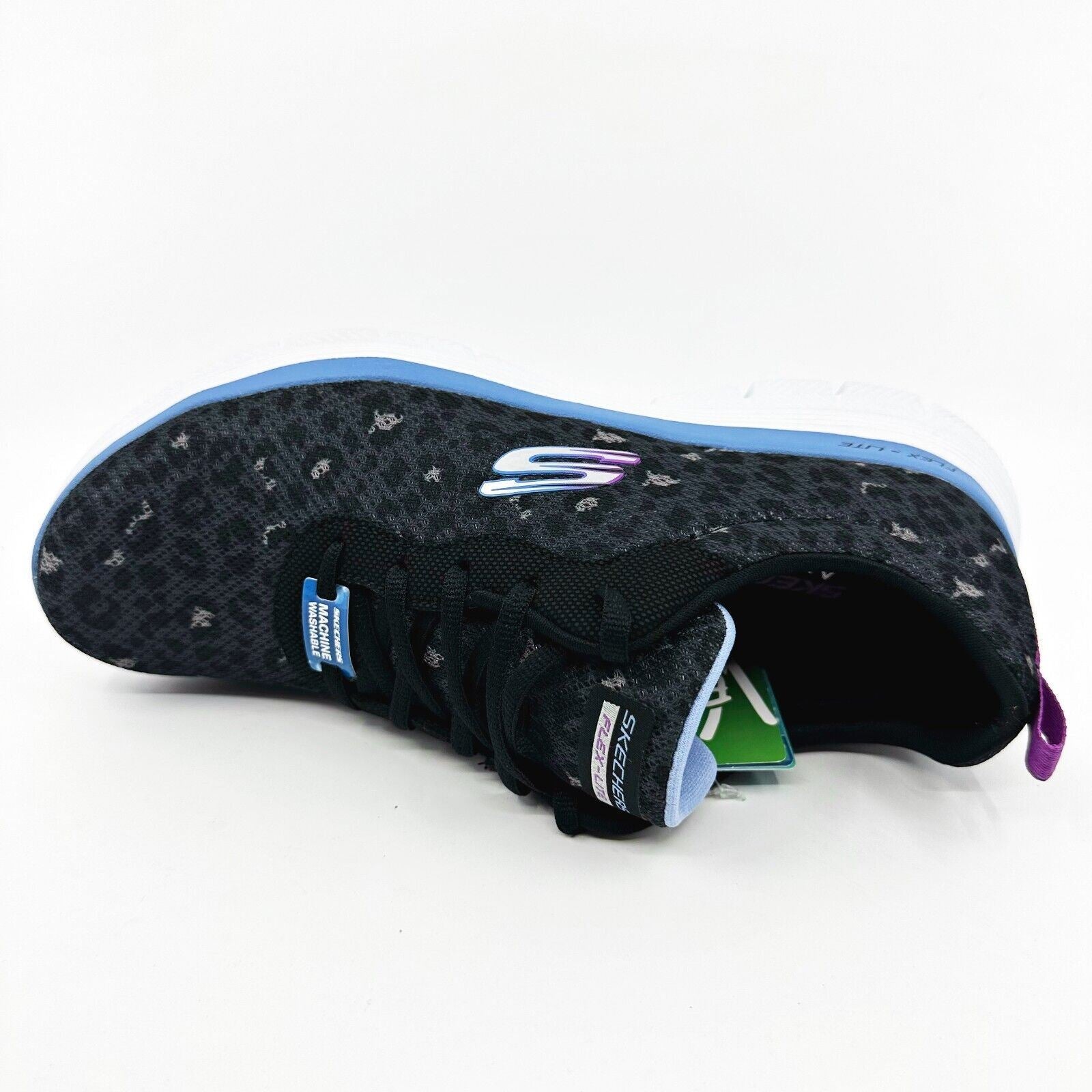 Skechers Flex Appeal 4.0 Rich Flair Black Blue Womens Size 10 Athletic Shoes