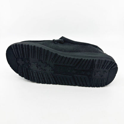 Hey Dude Wally Youth Basic Black Kids Comfort Slip On Shoes