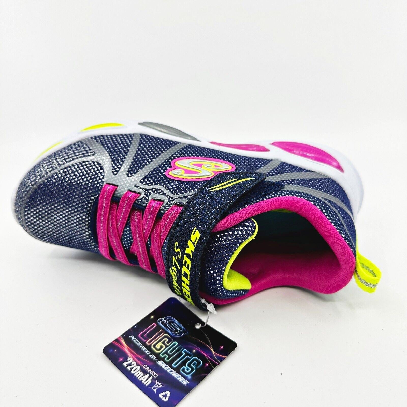 Skechers S Lights Shimmer Beams Sporty Glow Navy Multi Kids Girls Size 1