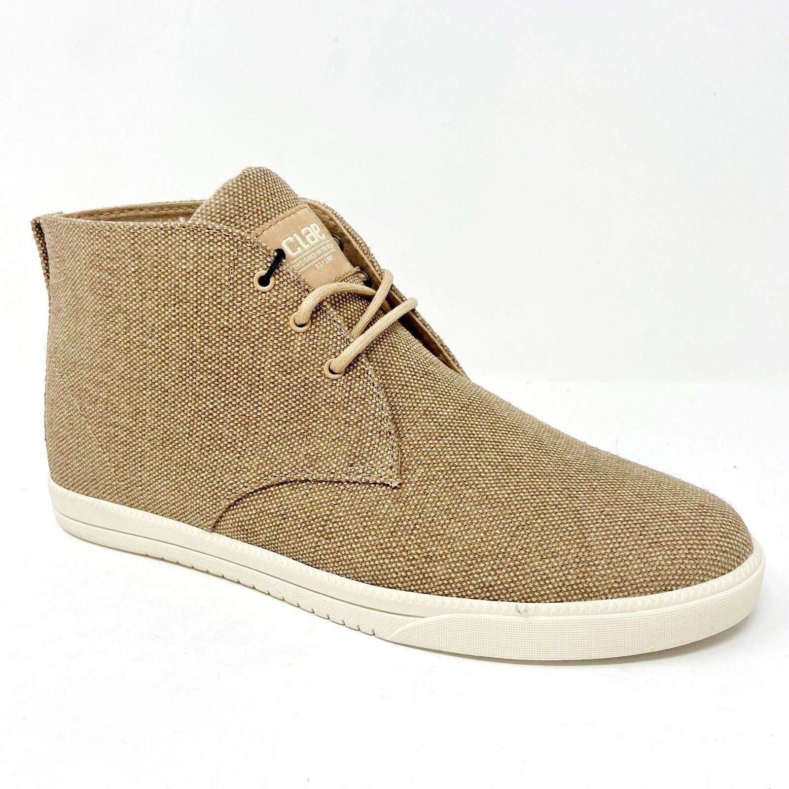 Clae Strayhorn Textile Tan Hemp Canvas Mens Size 7 Premium Sneakers