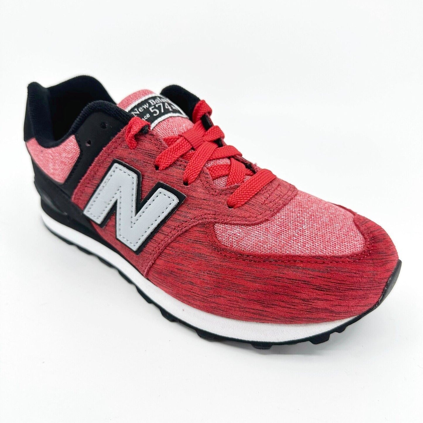 New Balance 574 Classics Sweatshirt Red Black Kids Running Sneakers KL574BEG
