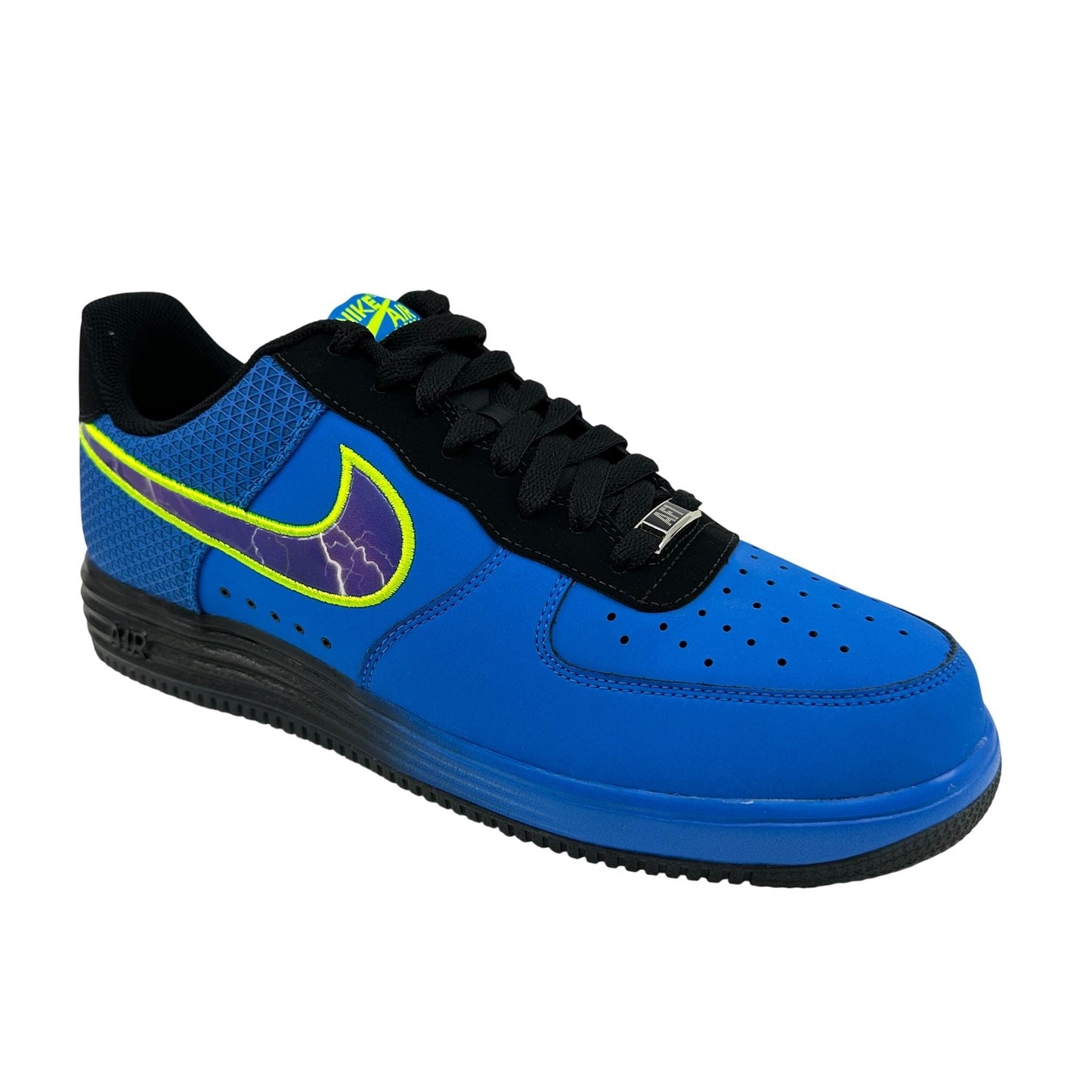 Nike Lunar Force 1 Leather Photo Blue Purple Black Mens Athletic Sneaker