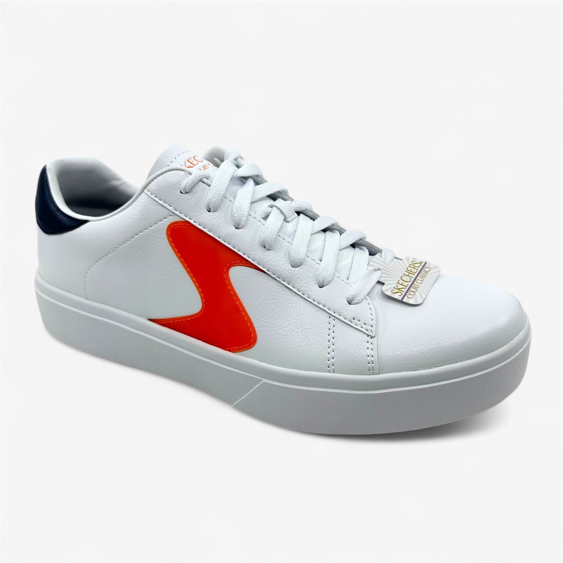Skechers Eden LX Remembrance White Orange Mens Athletic Court Classics Sneaker