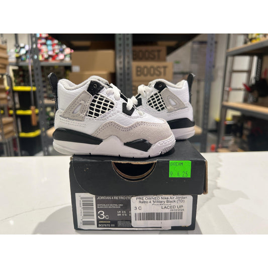 PRE OWNED Nike Air Jordan Retro 4 'Military Black (TD) Conditional