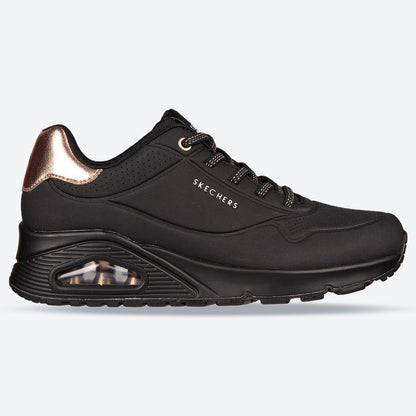 Women's Wide Fit Skechers Uno 155196W Shimmer Away Trainers