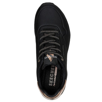 Women's Wide Fit Skechers Uno 155196W Shimmer Away Trainers