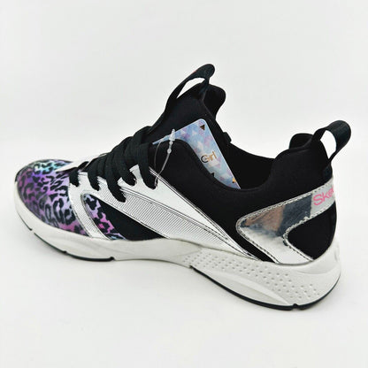 Skechers Shine Status Hint of Wild Leopard Kids Girls Size 5 Sneakers