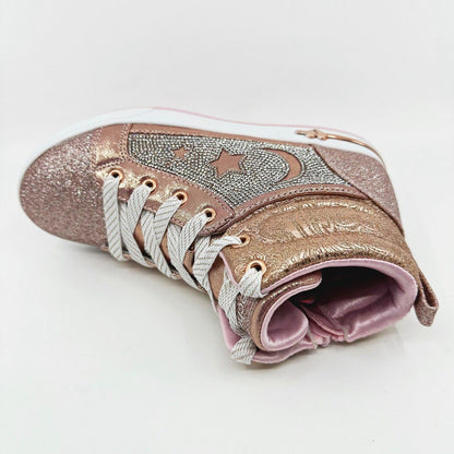 Skechers Shoutouts Starry Alighned Rose Gold Kids Girls Size 3 Sneakers
