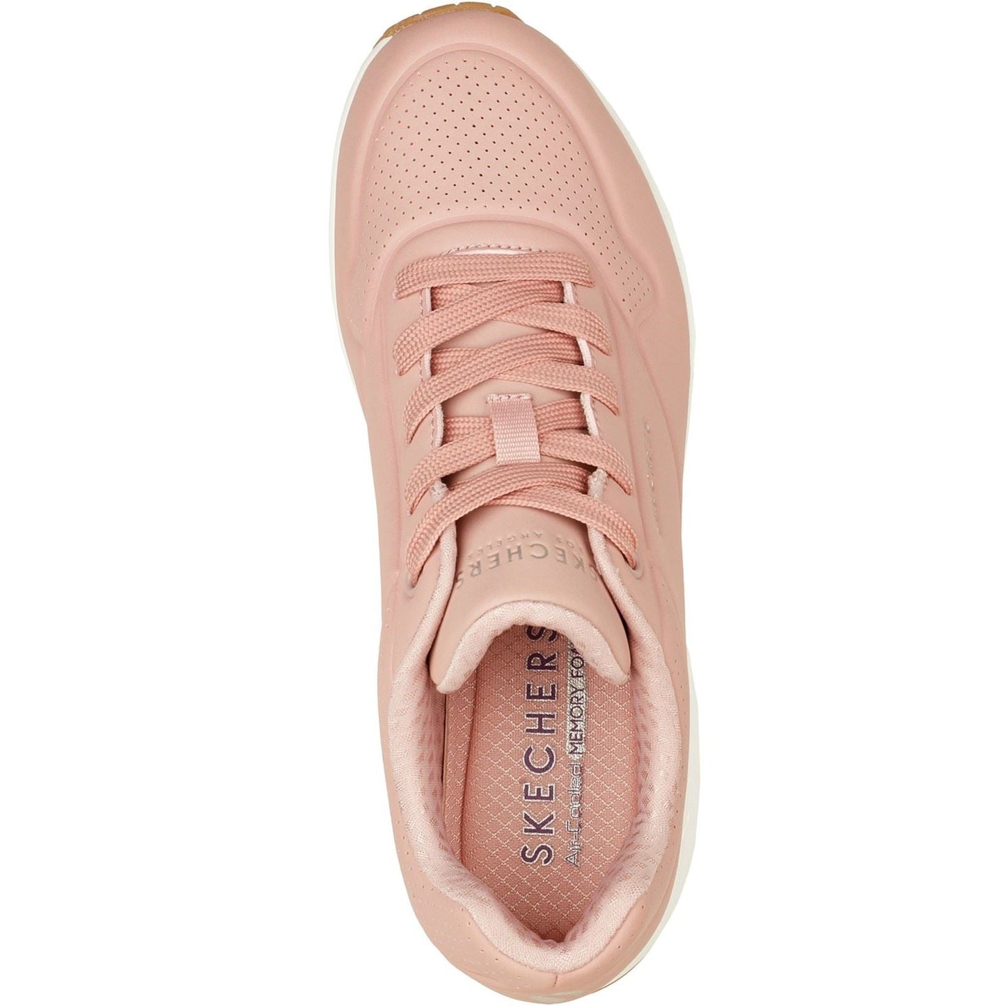 Women's Wide Fit Skechers 73690 Uno Stand On Air Sports Trainers - Blush