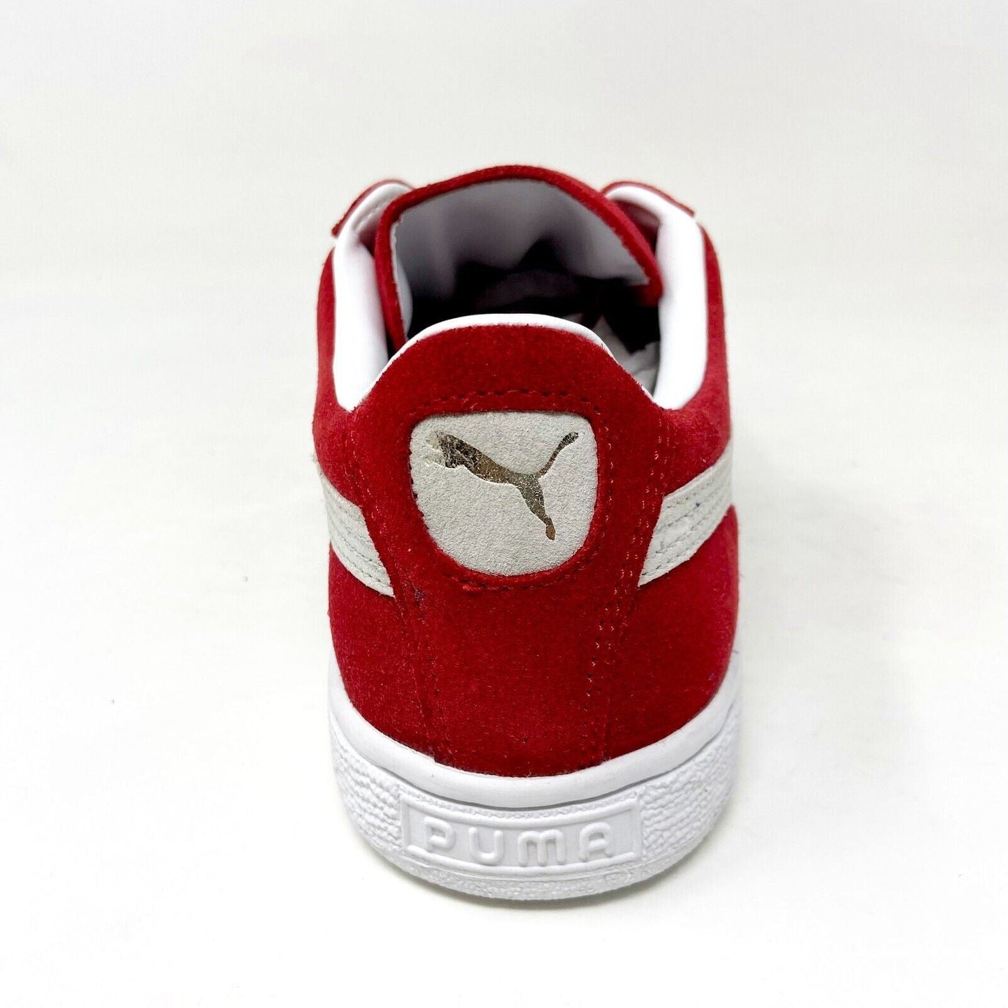 Puma Suede Classic Ribbon Red White Mens Casual Sneakers 181649 01